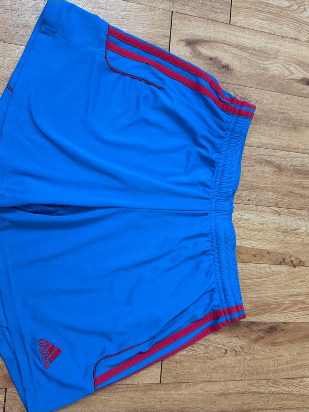 Adidas Men’s Blue Athletic Shorts with Red Trim